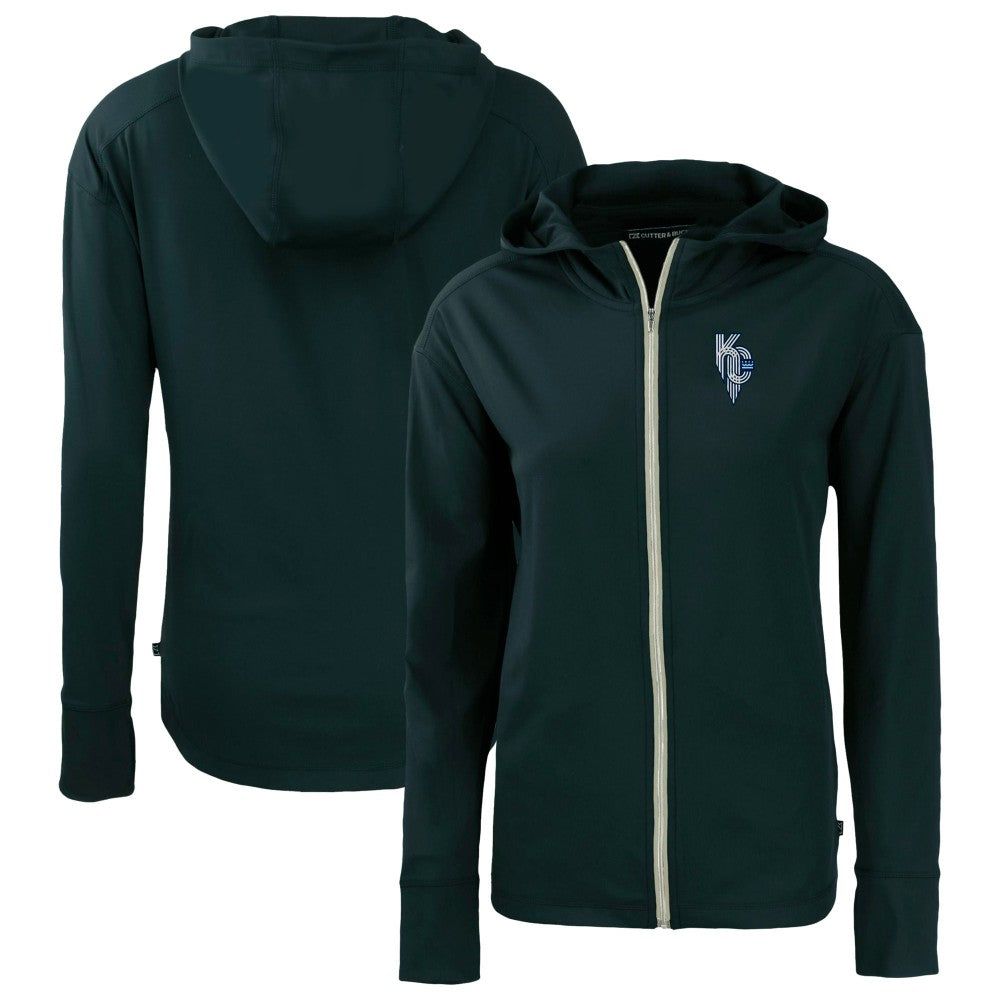 Kansas City Royals Cutter & Buck Women's City Connect Daybreak Eco Recycled Full-Zip Hoodie Navy