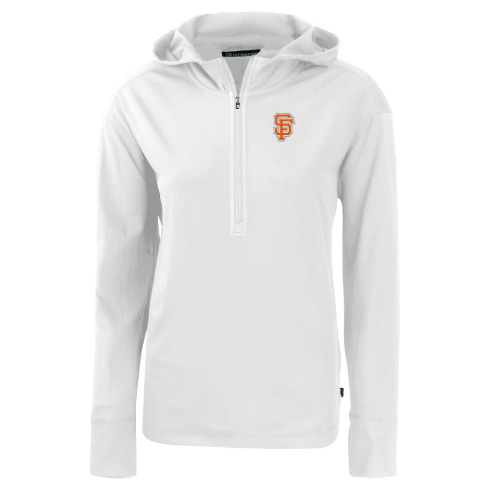 San Francisco Giants Cutter & Buck Women's City Connect Daybreak Eco Recycled Half-Zip Hoodie White