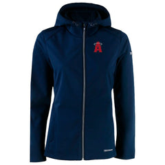 Los Angeles Angels Cutter & Buck Women's City Connect Evoke Eco Softshell Recycled Full-Zip Hoodie Jacket Navy