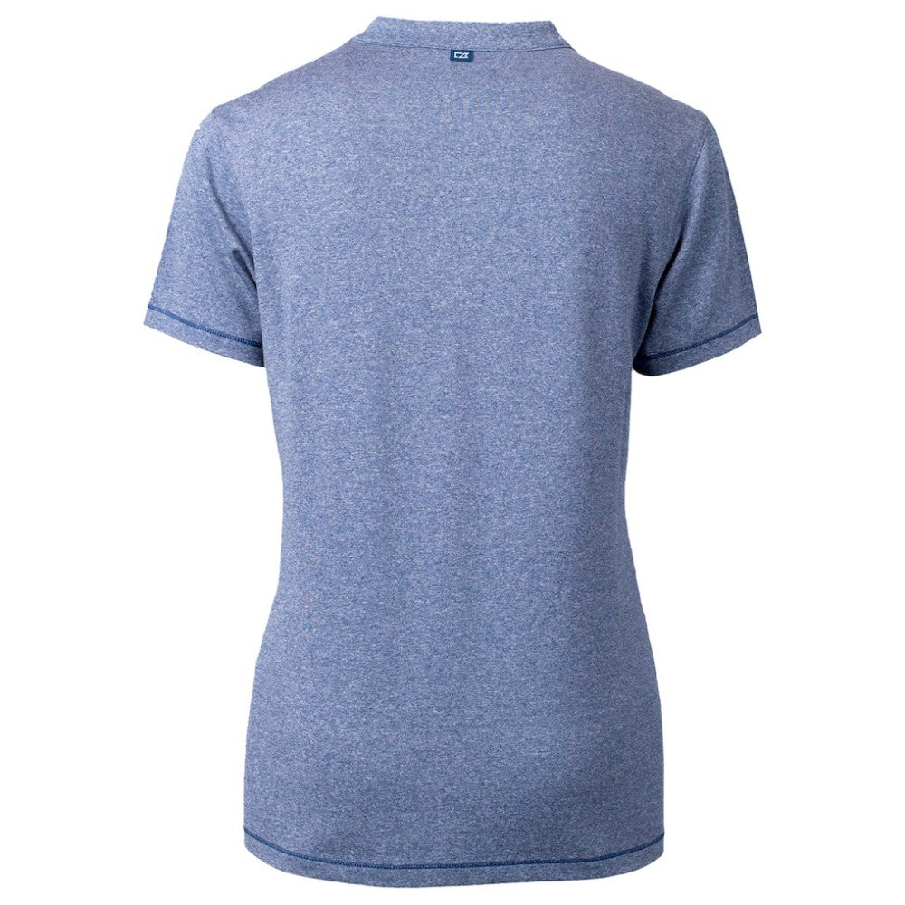 Chicago Cubs Cutter & Buck Women's City Connect Forge Heathered Stretch Blade Top Heather Navy