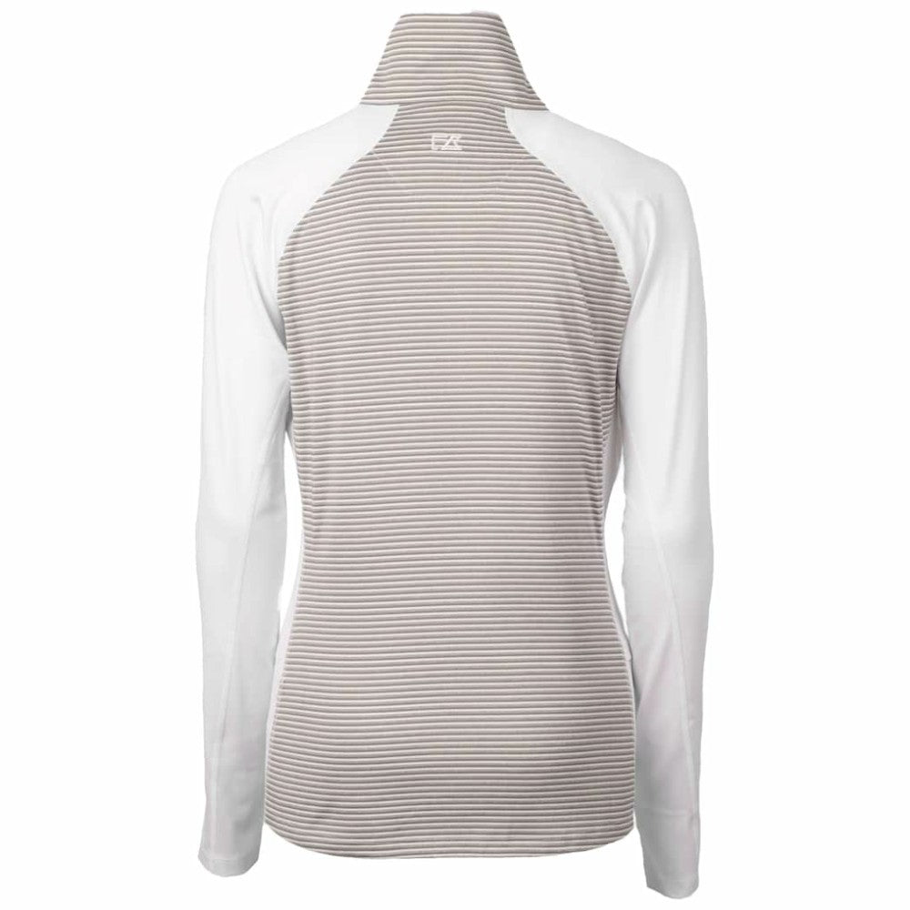 San Francisco Giants Cutter & Buck Women's City Connect Forge Tonal Stripe Stretch Half-Zip Pullover Top White