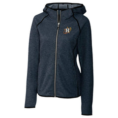 Houston Astros Cutter & Buck Women's City Connect Mainsail Full-Zip Hooded Jacket Heather Navy