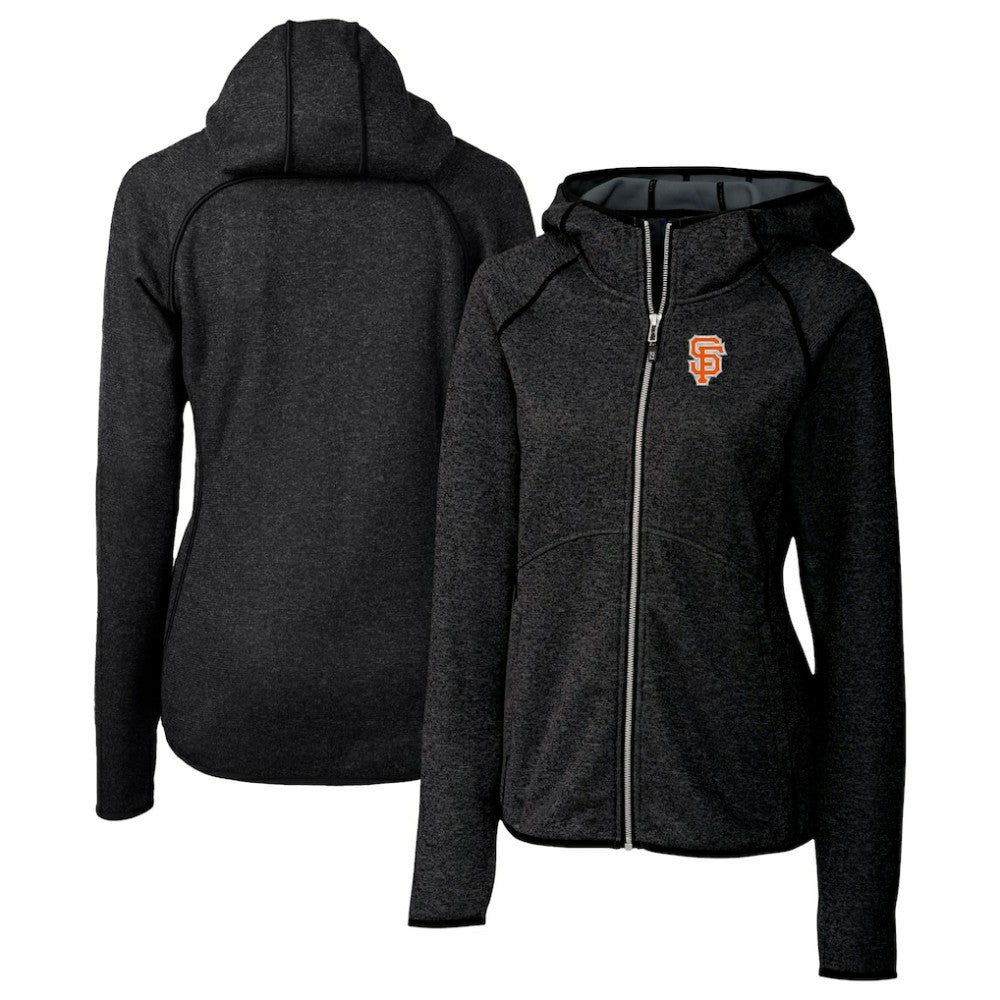 San Francisco Giants Cutter & Buck Women's City Connect Mainsail Full-Zip Hooded Jacket Heather Charcoal