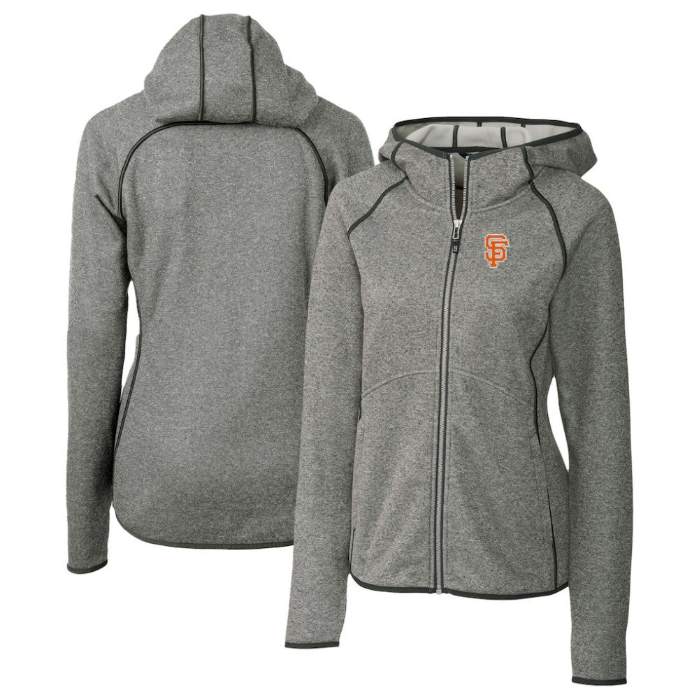 San Francisco Giants Cutter & Buck Women's City Connect Mainsail Full-Zip Hooded Jacket Heather Gray