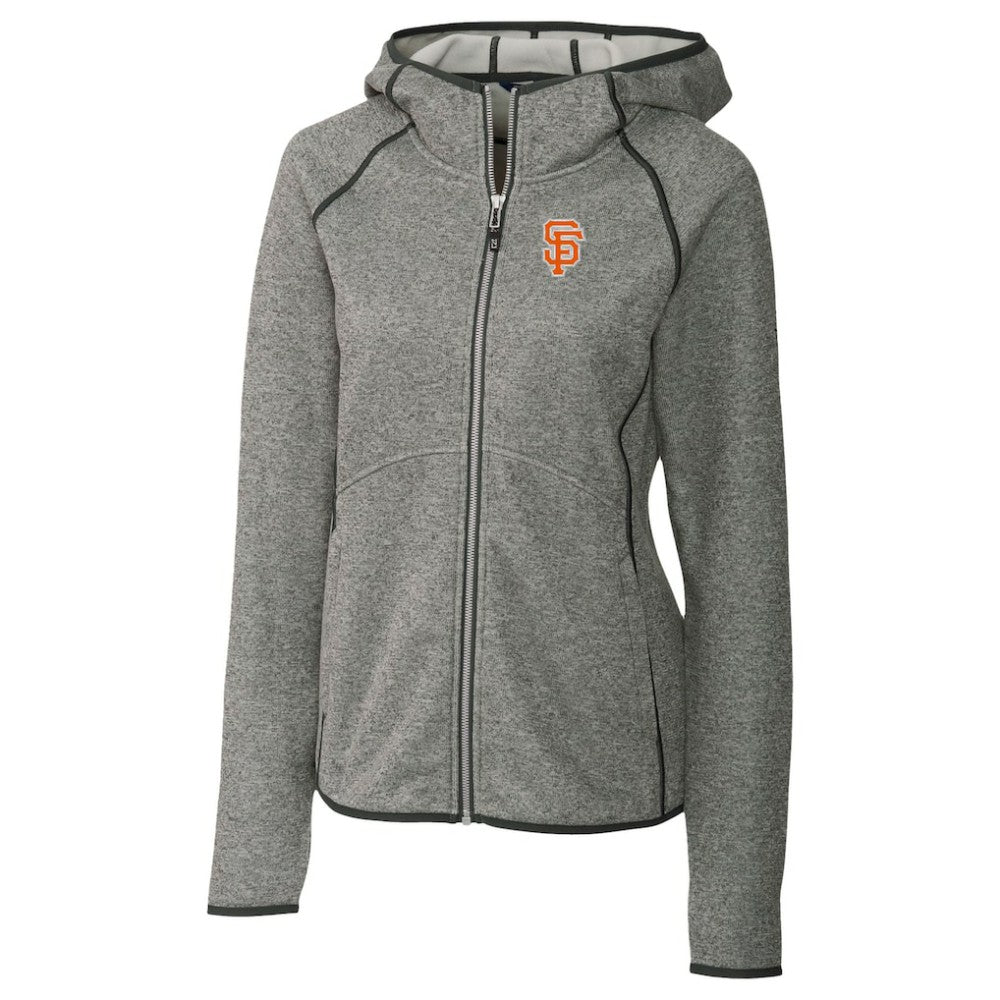 San Francisco Giants Cutter & Buck Women's City Connect Mainsail Full-Zip Hooded Jacket Heather Gray