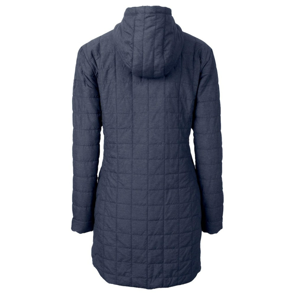 Chicago Cubs Cutter & Buck Women's City Connect Rainier PrimaLoft Eco Insulated Hooded Long Coat Anthracite