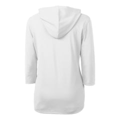Chicago Cubs Cutter & Buck Women's City Connect Virtue Eco Pique Recycled Half-Zip Pullover Hoodie White