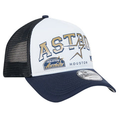 Houston Astros Retro Wordmark 9FORTY A-Frame Trucker Adjustable Hat White | New Era