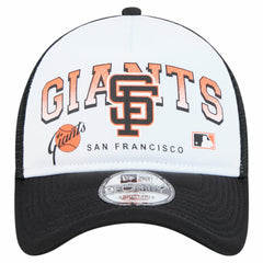 San Francisco Giants Retro Wordmark 9FORTY A-Frame Trucker Adjustable Hat White | New Era