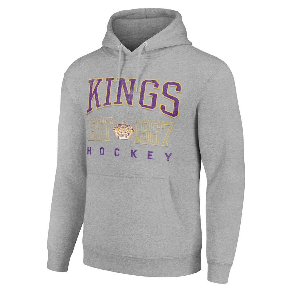 Los Angeles Kings Starter Retro Graphic Pullover Hoodie Heather Gray