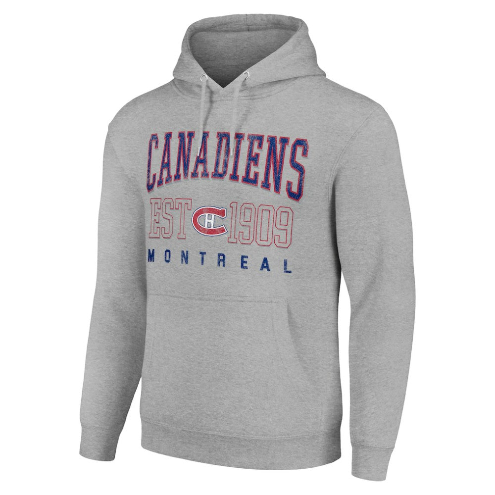 Montreal Canadiens Starter Retro Graphic Pullover Hoodie Heather Gray