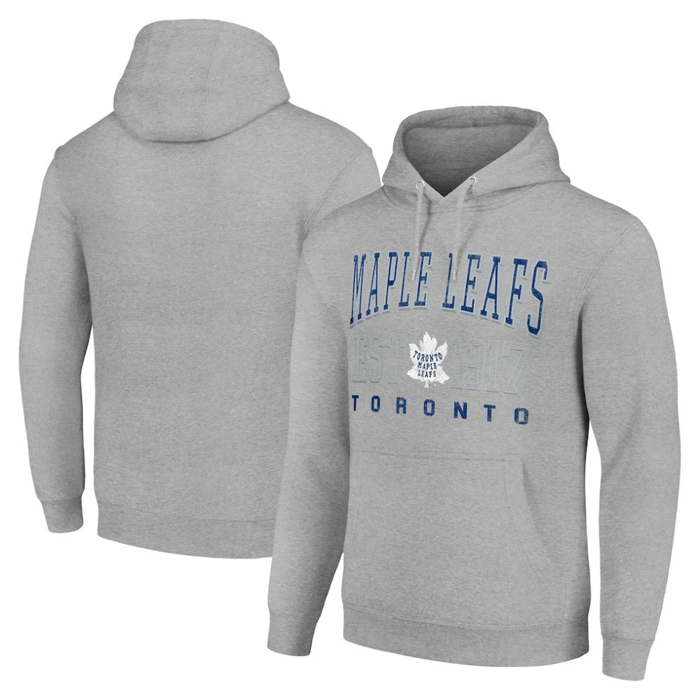 Toronto Maple Leafs Starter Retro Graphic Pullover Hoodie Heather Gray