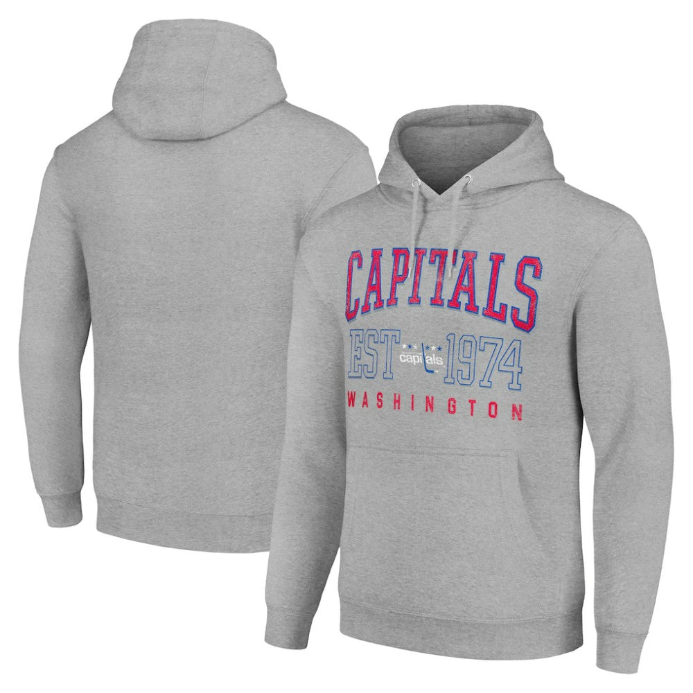 Washington Capitals Starter Retro Graphic Pullover Hoodie Heather Gray