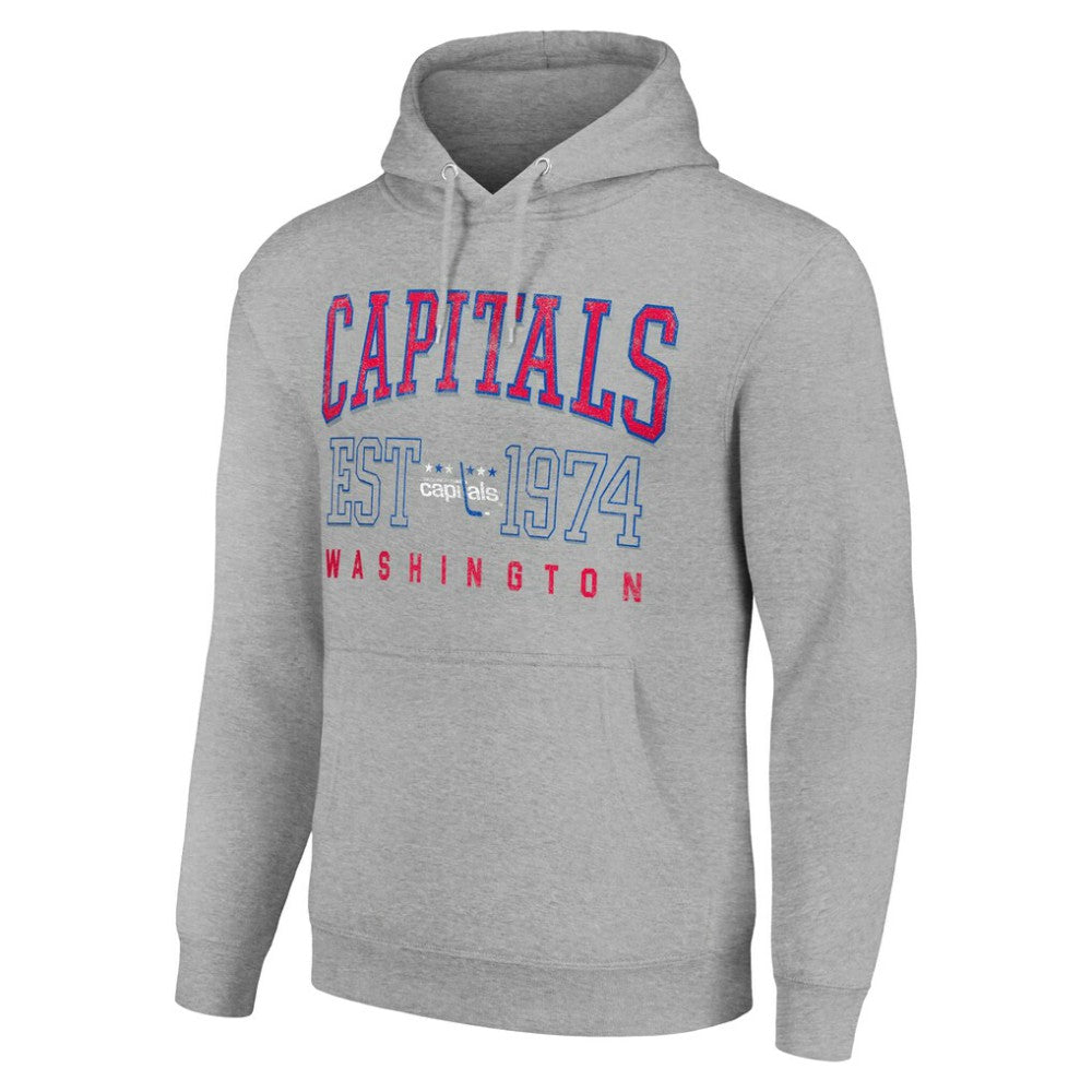 Washington Capitals Starter Retro Graphic Pullover Hoodie Heather Gray