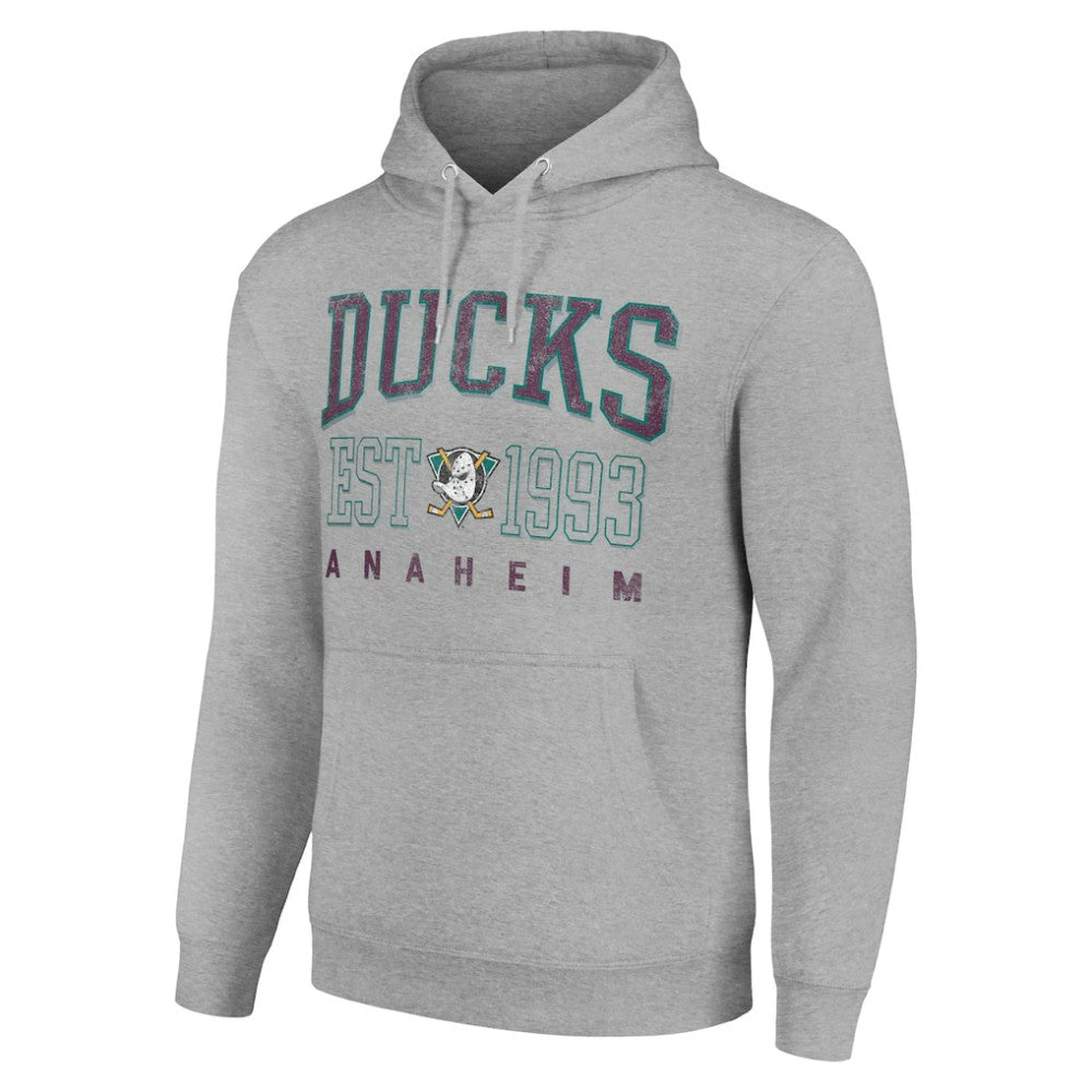 Anaheim Ducks Starter Retro Graphic Pullover Hoodie Heather Gray