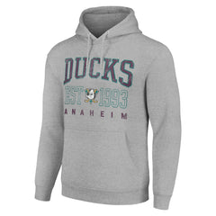 Anaheim Ducks Starter Retro Graphic Pullover Hoodie Heather Gray