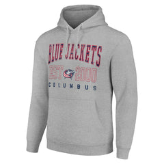 Columbus Blue Jackets Starter Graphic Pullover Hoodie Heather Gray