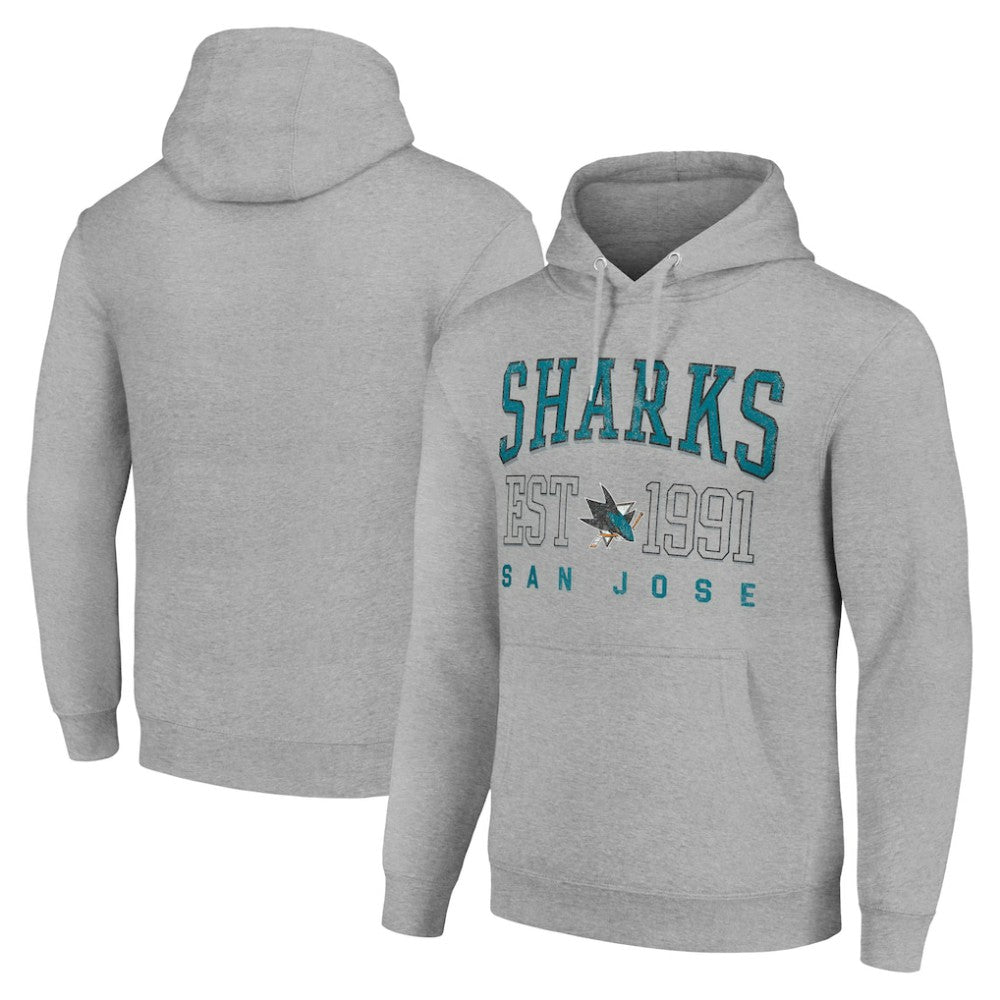 San Jose Sharks Starter Graphic Pullover Hoodie Heather Gray