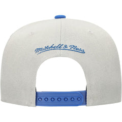 Los Angeles Dodgers Knock Out Panel Snapback Hat Gray/Royal | Mitchell & Ness