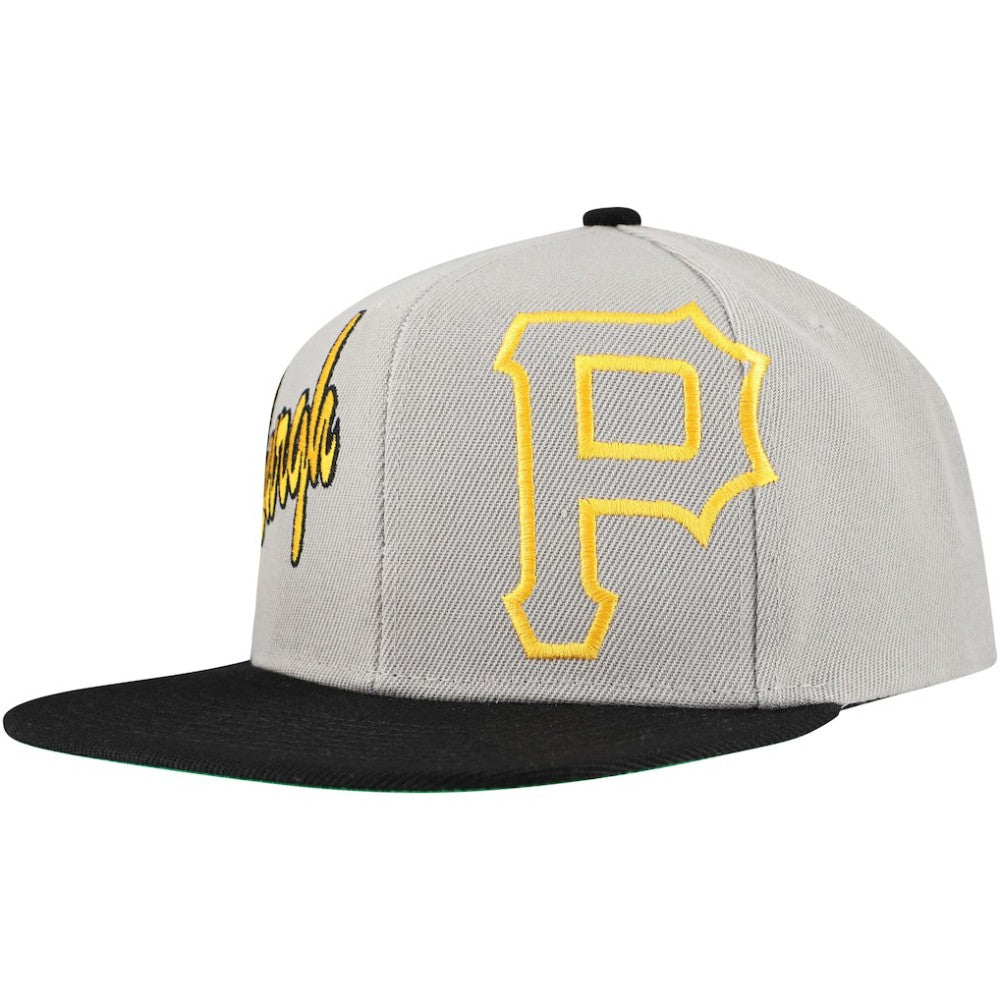 Pittsburgh Pirates Knock Out Panel Snapback Hat Gray | Mitchell & Ness