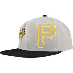 Pittsburgh Pirates Knock Out Panel Snapback Hat Gray | Mitchell & Ness