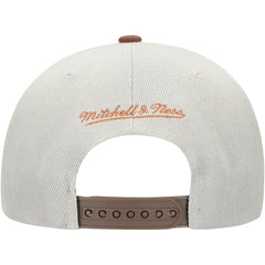 San Diego Padres Knock Out Panel Snapback Hat Gray/Brown | Mitchell & Ness