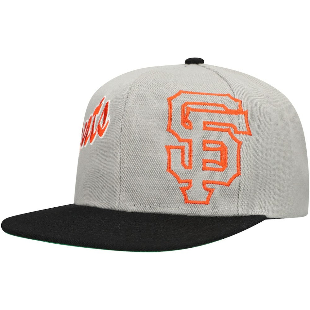 San Francisco Giants Knock Out Panel Snapback Hat Gray | Mitchell & Ness