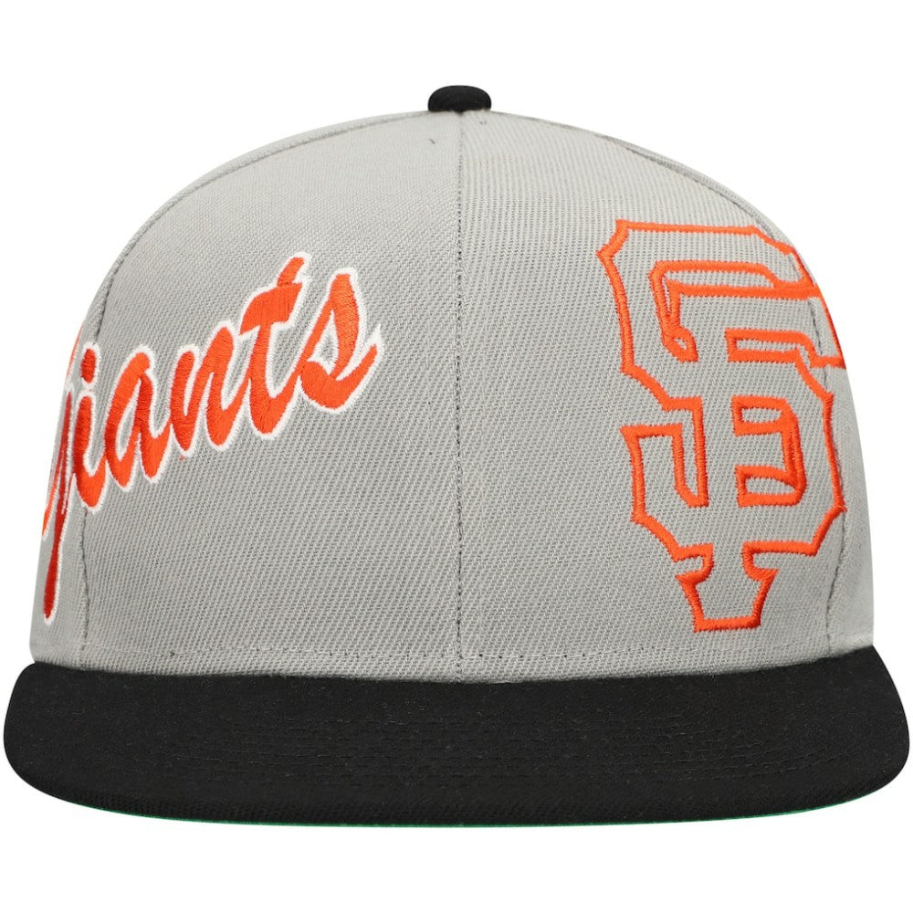 San Francisco Giants Knock Out Panel Snapback Hat Gray | Mitchell & Ness