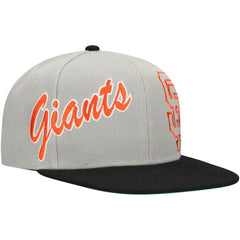 San Francisco Giants Knock Out Panel Snapback Hat Gray | Mitchell & Ness