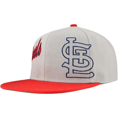 St. Louis Cardinals Knock Out Panel Snapback Hat Gray | Mitchell & Ness