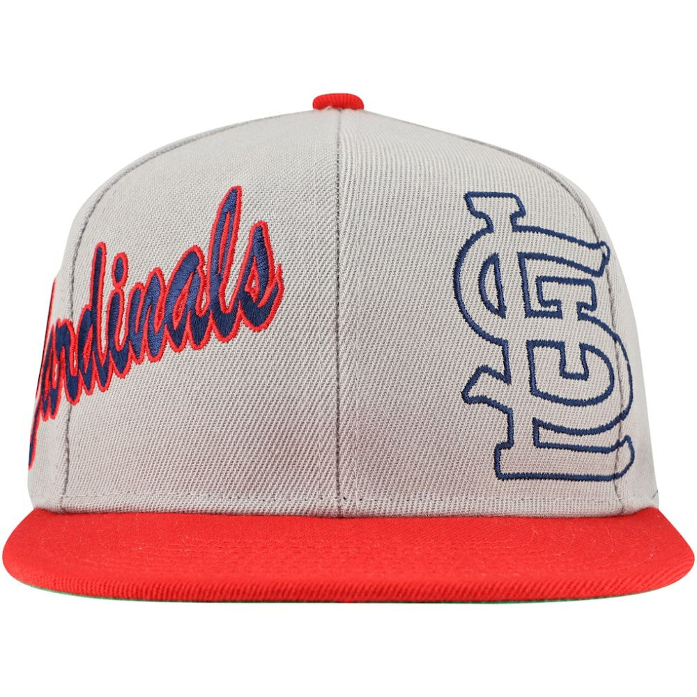 St. Louis Cardinals Knock Out Panel Snapback Hat Gray | Mitchell & Ness