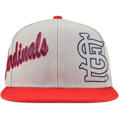 St. Louis Cardinals Knock Out Panel Snapback Hat Gray | Mitchell & Ness