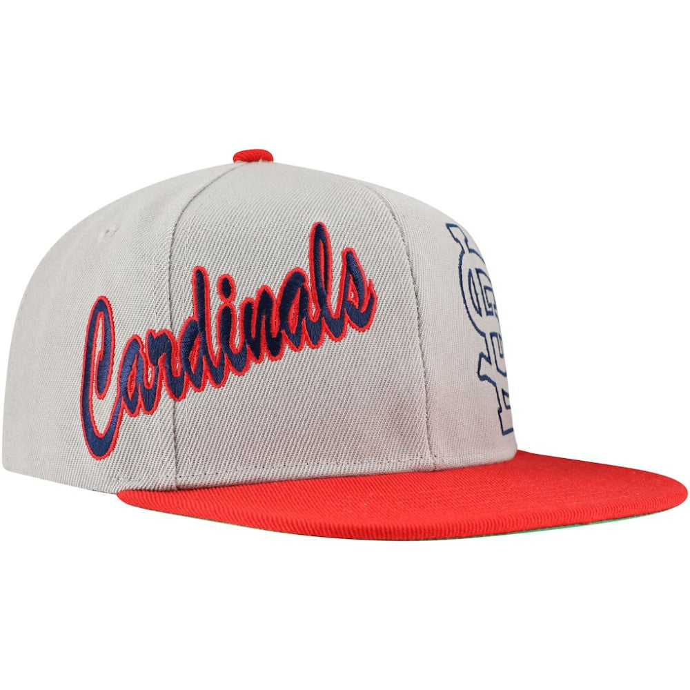 St. Louis Cardinals Knock Out Panel Snapback Hat Gray | Mitchell & Ness