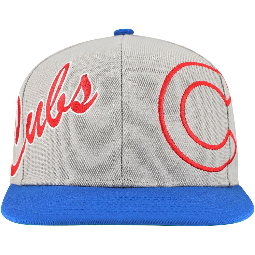 Chicago Cubs Knock Out Panel Snapback Hat Gray | Mitchell & Ness