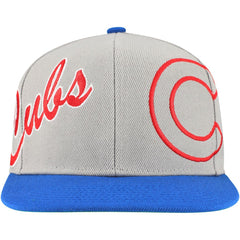 Chicago Cubs Knock Out Panel Snapback Hat Gray | Mitchell & Ness