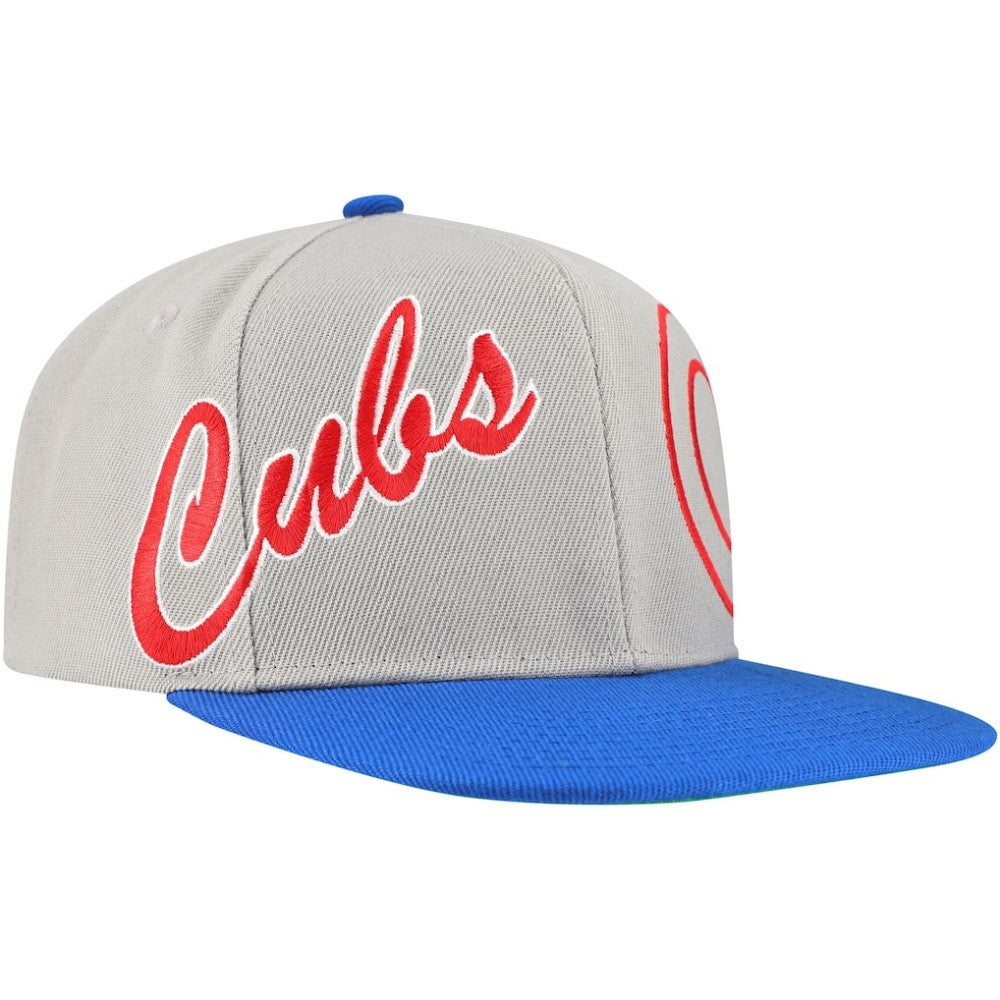 Chicago Cubs Knock Out Panel Snapback Hat Gray | Mitchell & Ness