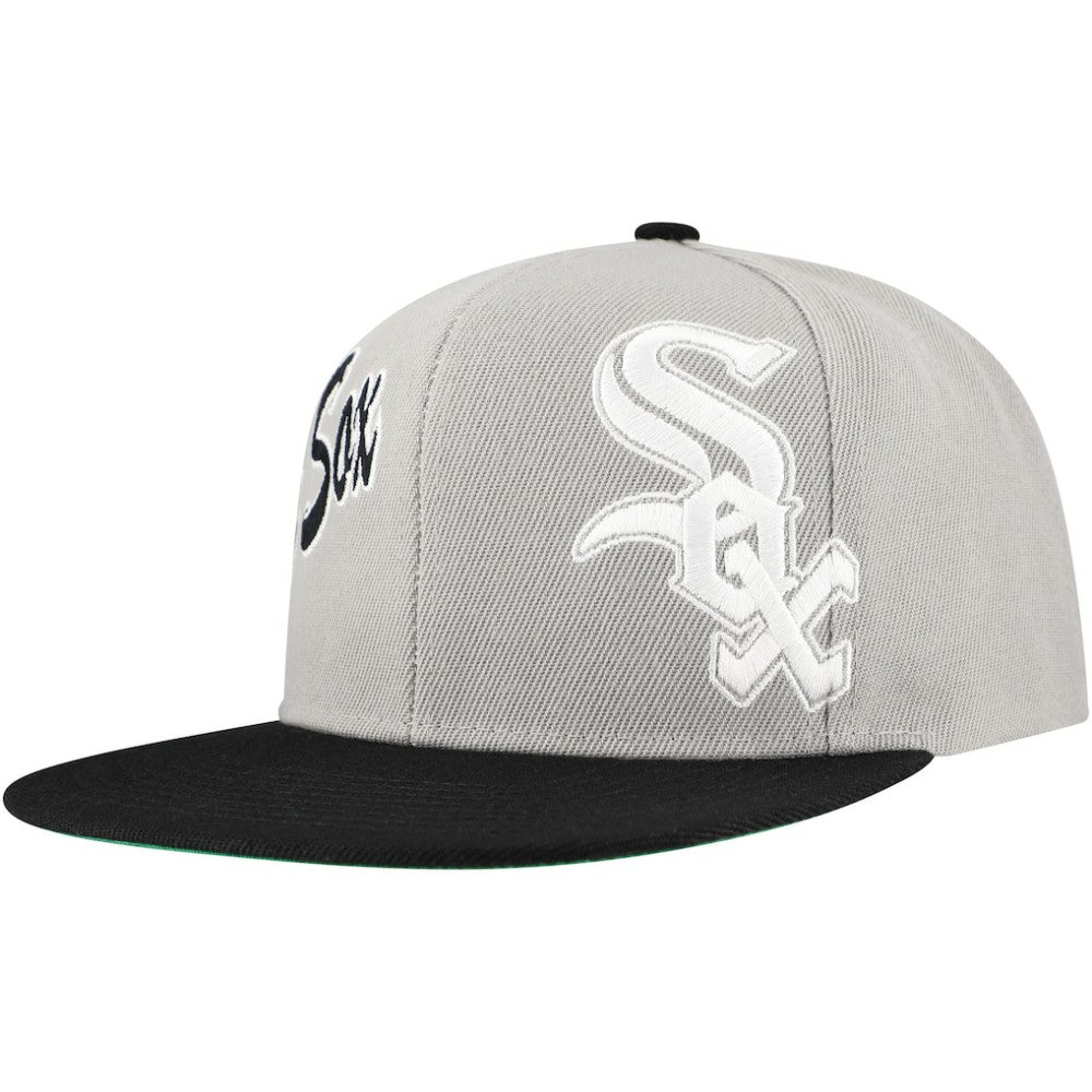 Chicago White Sox Knock Out Panel Snapback Hat Gray | Mitchell & Ness