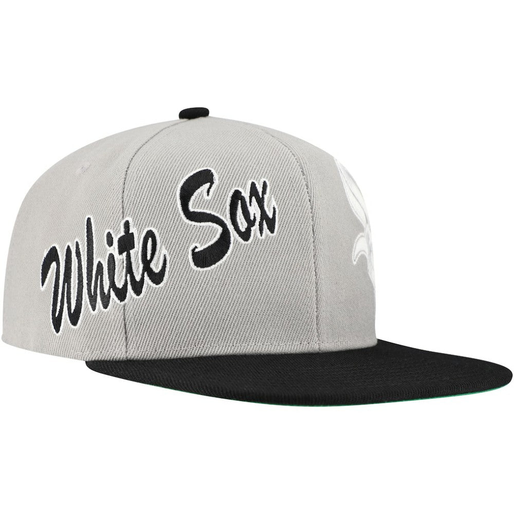 Chicago White Sox Knock Out Panel Snapback Hat Gray | Mitchell & Ness