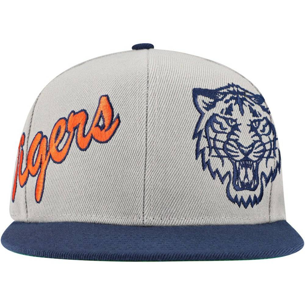 Detroit Tigers Knock Out Panel Snapback Hat Gray | Mitchell & Ness