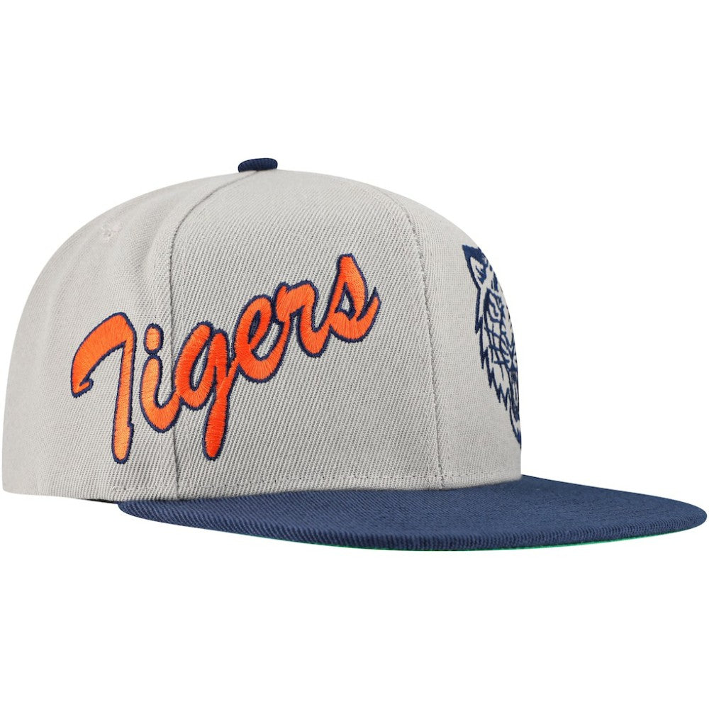 Detroit Tigers Knock Out Panel Snapback Hat Gray | Mitchell & Ness