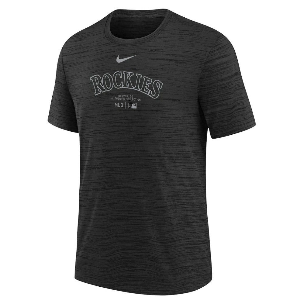 Colorado Rockies Youth Authentic Collection Practice Performance T-Shirt Black | Nike