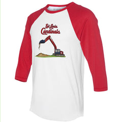 St. Louis Cardinals Tiny Turnip Unisex Excavator 3/4-Sleeve Raglan T-Shirt White/Red