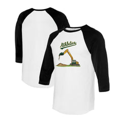Athletics Tiny Turnip Unisex Excavator 3/4-Sleeve Raglan T-Shirt White/Black