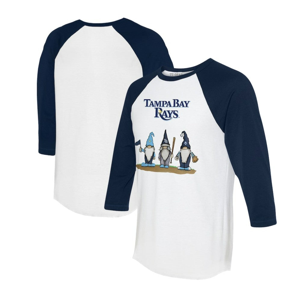 Tampa Bay Rays Tiny Turnip Unisex Gnomes 3/4-Sleeve Raglan T-Shirt White/Navy