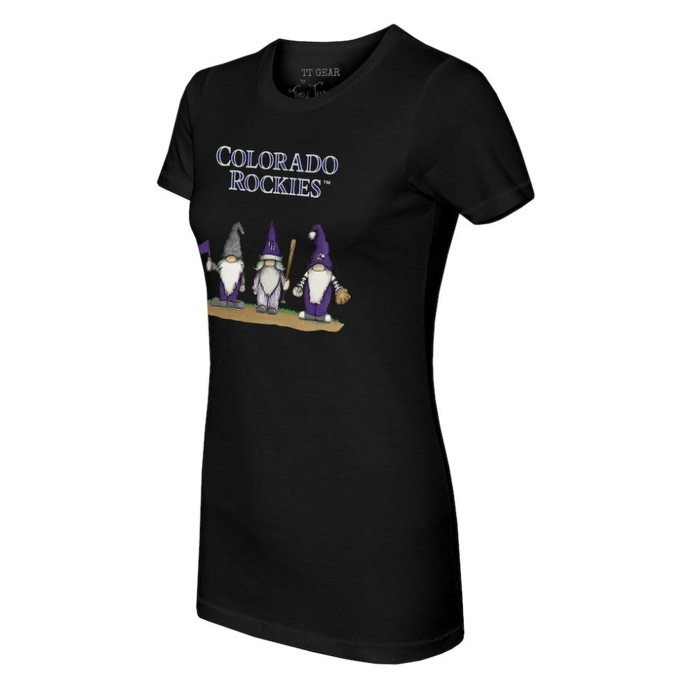 Colorado Rockies Tiny Turnip Women's Gnomes T-Shirt Black