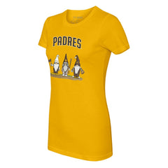 San Diego Padres Tiny Turnip Women's Gnomes T-Shirt Gold