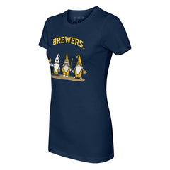 Milwaukee Brewers Tiny Turnip Women's Gnomes T-Shirt Navy