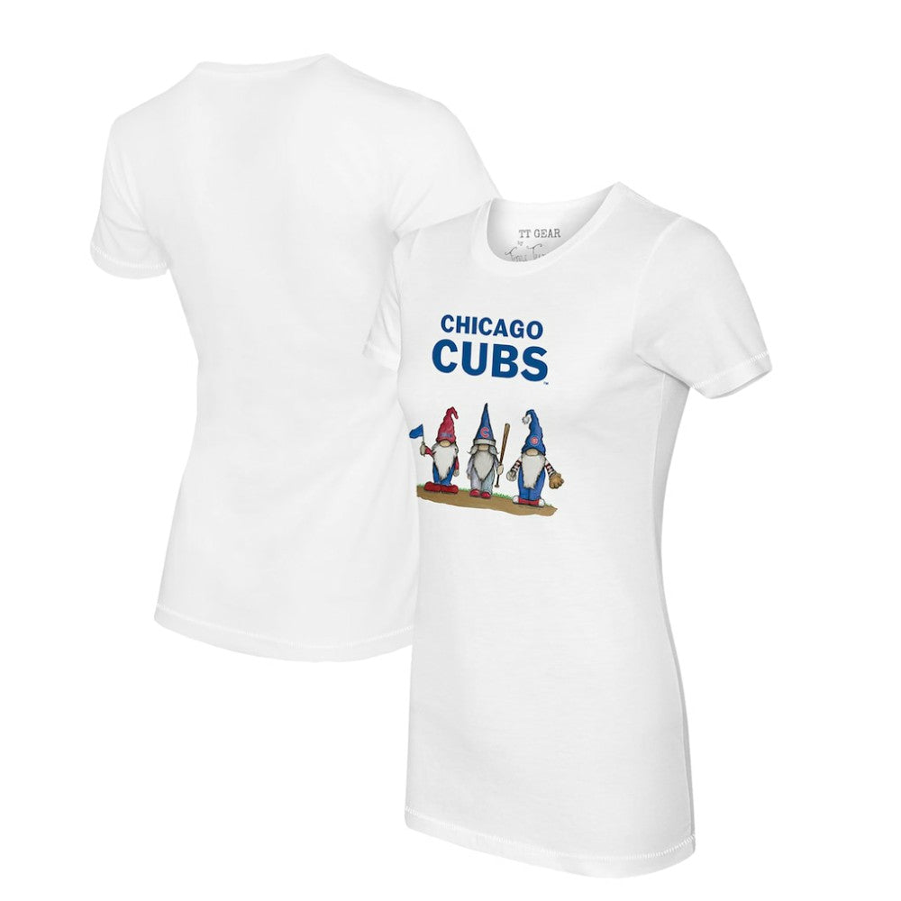 Chicago Cubs Tiny Turnip Women's Gnomes T-Shirt White