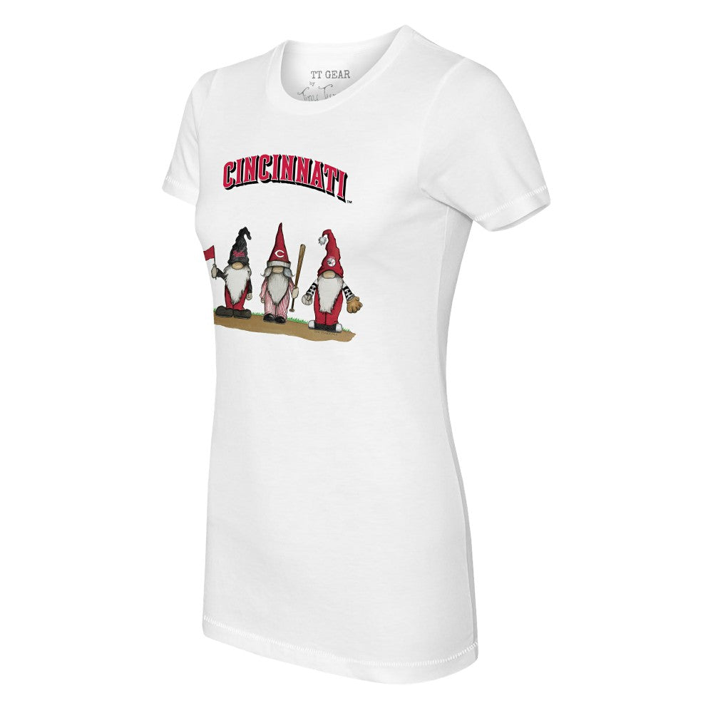 Cincinnati Reds Tiny Turnip Women's Gnomes T-Shirt White