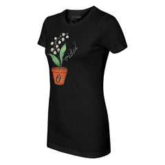 Baltimore Orioles Tiny Turnip Women's Lilies & Ladybugs T-Shirt Black